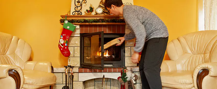 Rusted Metal Fireplace Restoration in Perris, California